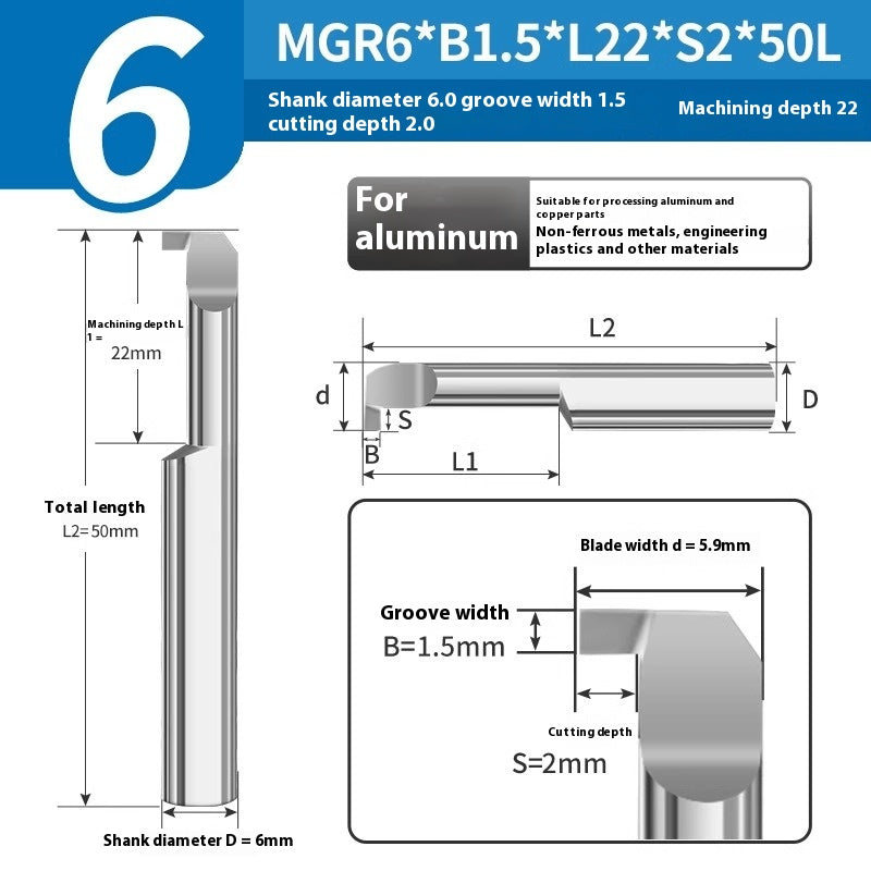 1135-CNC Small Bore Grooving Tool MGR Integral Tungsten Carbide Small Bore Hook Grooving Tool for Steel and Aluminum Internal Grooving Toolholder Shandong Denso Pricision Tools Co.,Ltd.